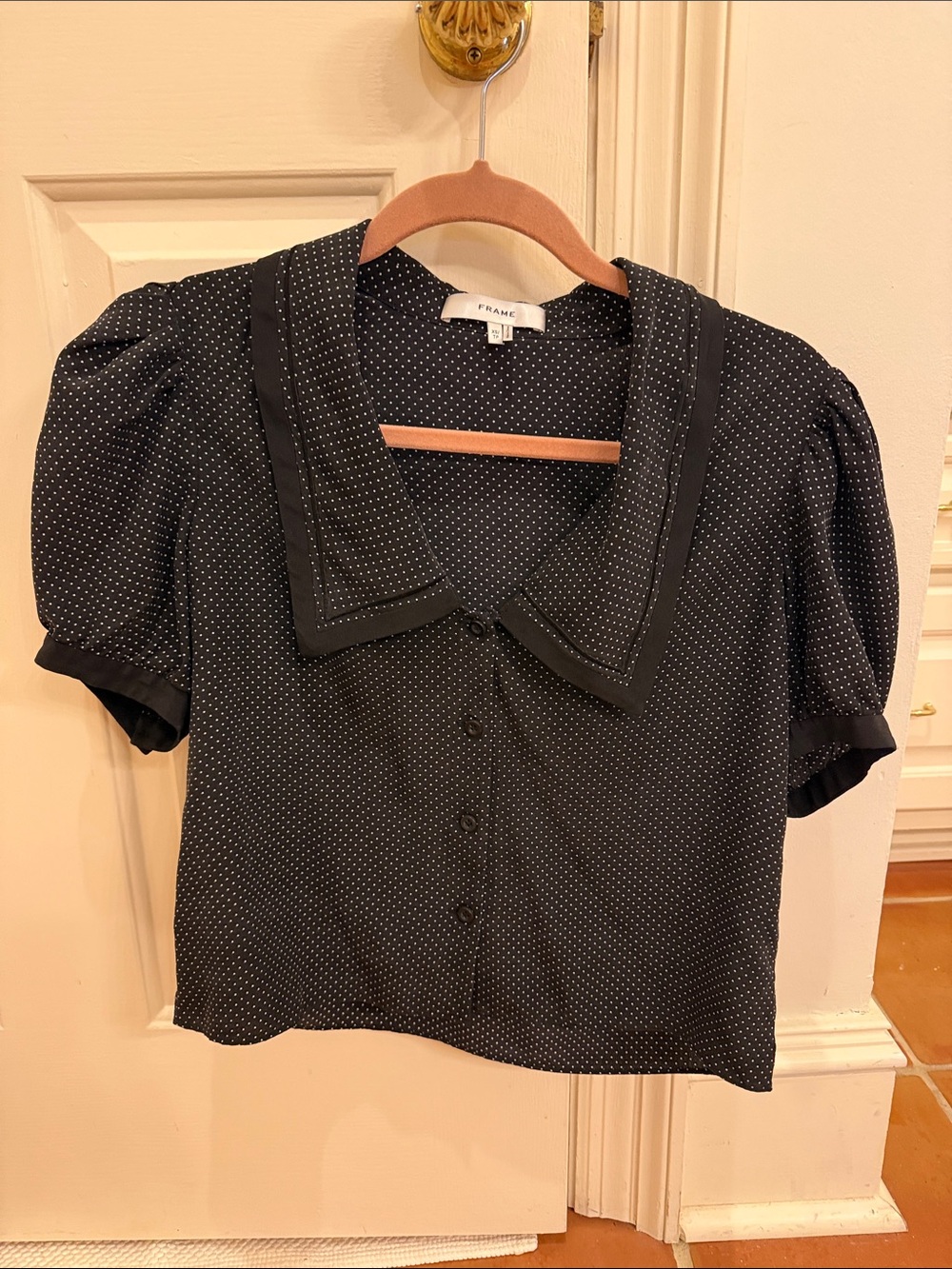 Frame polkadot sailor blouse